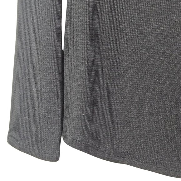 Athleta Wind Down Black‎ Henley Style Long Sleeve Top Waffle Knit Size Medium - Picture 4 of 9